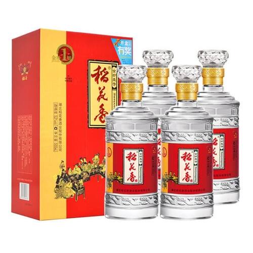 稻花香52度金珍1号浓香型白酒500mlx4瓶礼盒装商务宴纯粮酒