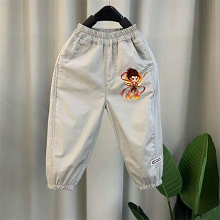 儿童裤子春季薄款男童防蚊裤女童春款春天男宝新款潮范休闲工装裤