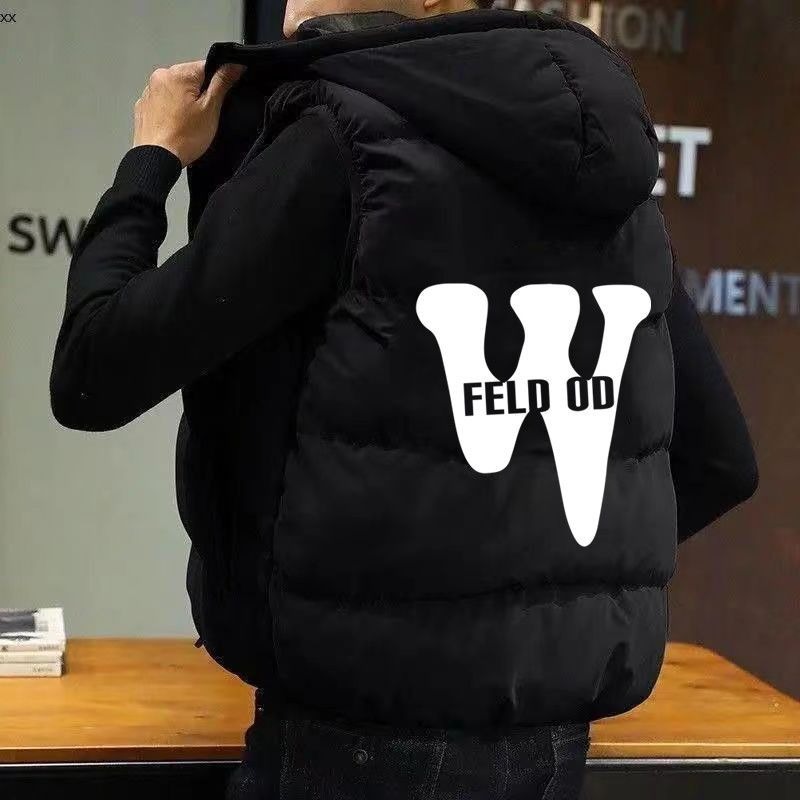 马甲棉服男生宽松休闲坎肩外套青少年秋冬保暖潮流加厚连帽棉背心