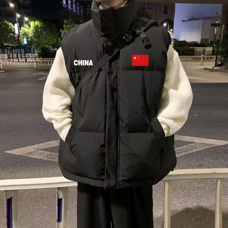 马甲棉服男生加厚立领棉