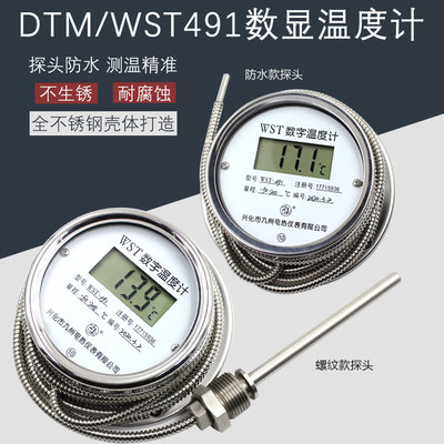 数显温度计WST/DTM491高精度酸碱水温表防水温度表不锈钢测温表