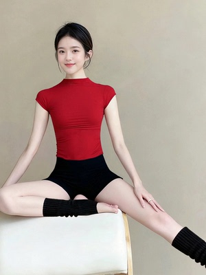 绝美瑜伽服上衣红色复古甜辣无袖专业普拉提训练运动背心2026新款