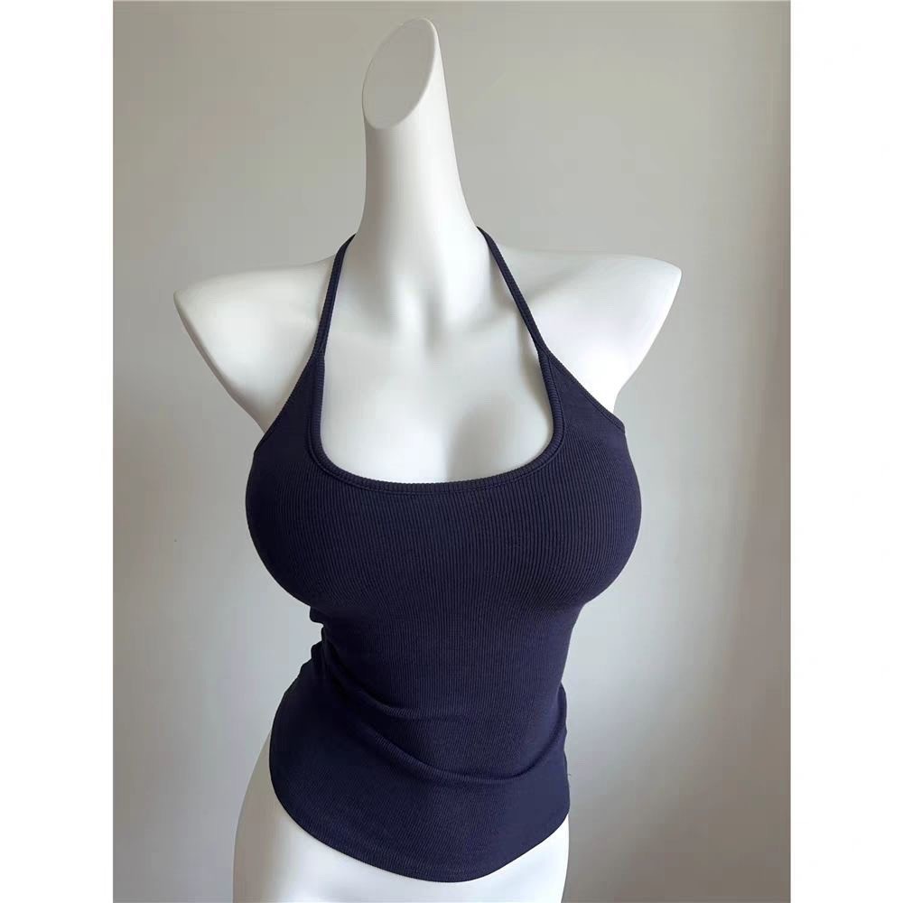 本期bi入!带胸垫吊带 挂脖美背bra瑜伽服背心上衣女夏季新款吊带