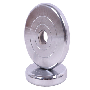 纯钢哑铃片电镀不锈家用2kg男士 健身器材小孔2.5标准专业哑铃片