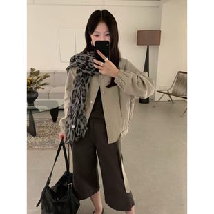 韩国chic复古短款风衣夹克衫外套女韩系轻熟风宽松设计英伦风上衣