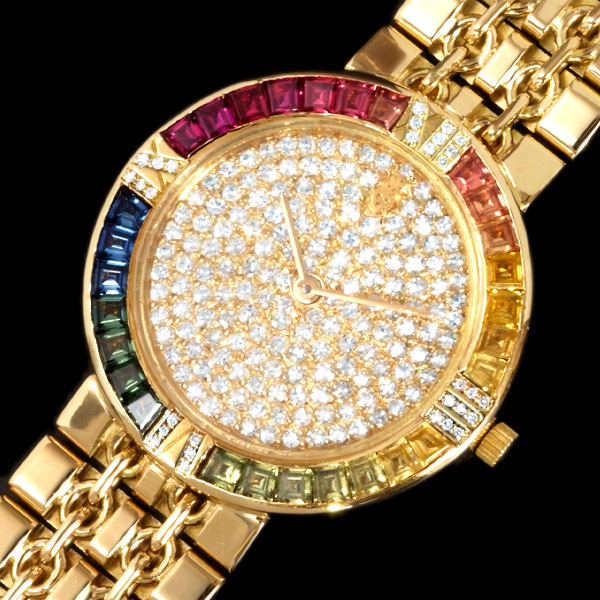 ÈðÊ¿¶þÊÖÔ×°ÊÖ±í À¥ÂØCORUM 18k»Æ½ð ʯӢ Å®±íÂúÌìÐÇÏâ×ê C3986