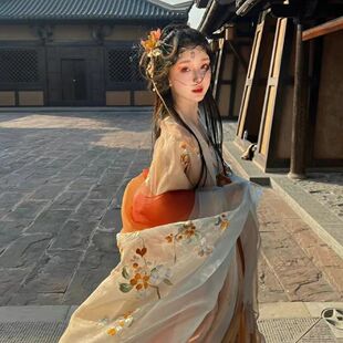 成人汉服女【玉人歌】唐制一片式齐胸裙重工绣花大袖衫春夏套装