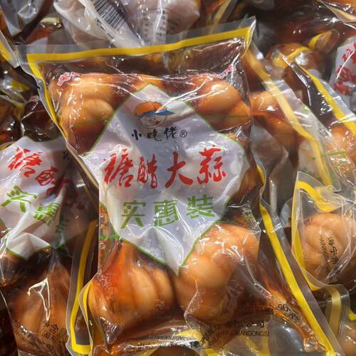 小吃佬糖醋大蒜实惠装糖蒜头大蒜腌制腌糖蒜酸甜糖醋蒜头包邮500g