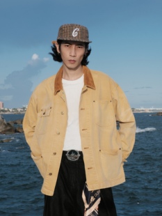 FAF原创复古重磅马登工装密歇根帆布夹克男翻领多口袋休闲外套