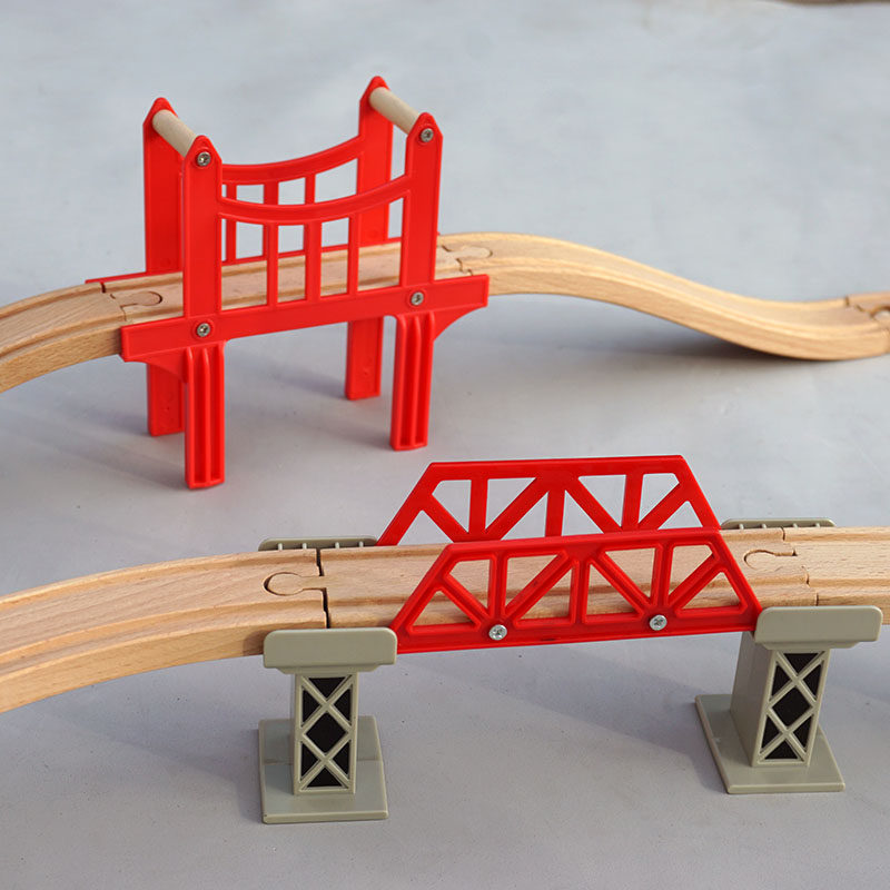 WOODEN TRACK BRIDGE SMALL TRAIN SCENE ACCESSORIES COMPATIBLE VARIOUS BRANDS WOODEN TRACK BOY ASSEMBLY 2-4-6 YEARS OLD