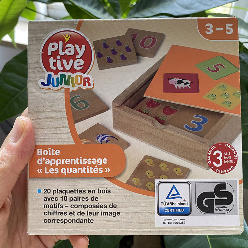 숫자 기억 게임 인지 1 10 몬테소리 조기 교육 교육 보조 나무 상자가 있는 유치원 교육 장난감 2-3-4세