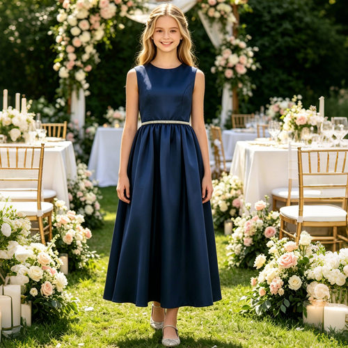 Plus Size Long Formal Gown Girls Piano Recital Stage Dresses