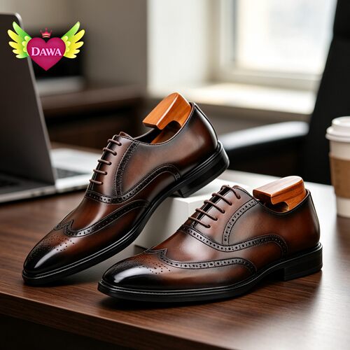 Genuine Leather Brogue Oxford Shoes Men Formal Dress Shoes