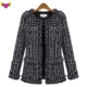 Tassel 2025 Oversized Plaid Stylish Women Tweed Coat Jacket