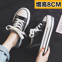 Низкие тканевые эспадрильи на платформе на скрытом каблуке, кроссовки, белые кеды, модель весна 2023 года, увеличивают рост на 8 см, высота каблука 8см