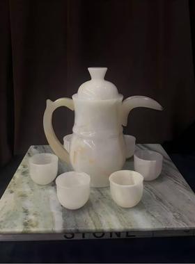 中古风复古风巴基斯坦玉石水壶组合摆件样板间客厅茶壶装饰品摆设