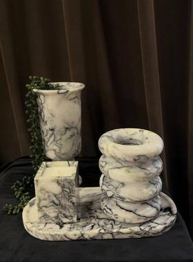 高端售楼处烛台摆件石材现代简约