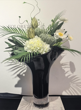 中古风手工艺术玻璃异形创意花器侘寂风样板间客厅疏离花瓶装饰品