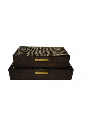 中古风复古风原创高端几何首饰盒装饰品样板间售楼处收纳盒摆设