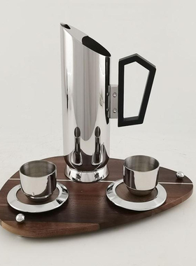 现代简约食用不锈钢咖啡组合套装摆件样板间售楼处小众餐具装饰品