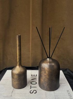 中古风复古风纯铜原创小花器摆件样板间售楼处少众高端纯铜装饰品