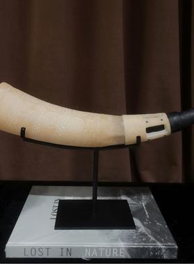 中古风新中式树脂象牙雕塑品摆件复古风样板间书房仿象牙原创摆设