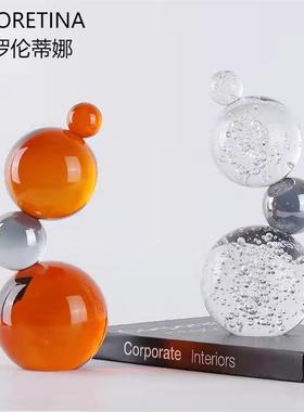 现代轻奢简约水晶创意摆件样板间售楼处茶几装饰品书房儿童房摆设