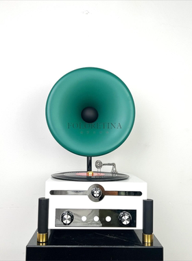 现代轻奢简约复古留声机创意摆设样板间售楼处大堂音乐主题装饰品