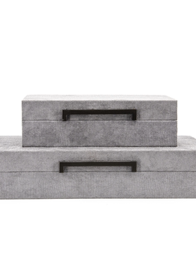 皮革现代简约书房收纳盒