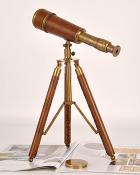 中古风复古风印度进口黄铜花器摆件样板间售楼处纯铜地球仪望眼镜