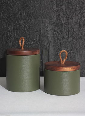 中古风复古风胡桃木贴皮格首饰盒装饰品样板间酒店实木储物盒摆设