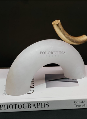 现代轻奢简约进口西班牙云石几何创意装饰品摆件样板间书柜软装