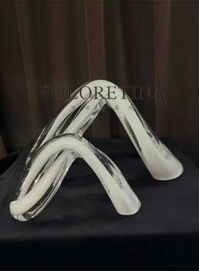 交叉扭转摆件玻璃现代轻奢