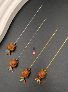 凤九檀香耳线九尾狐耳线