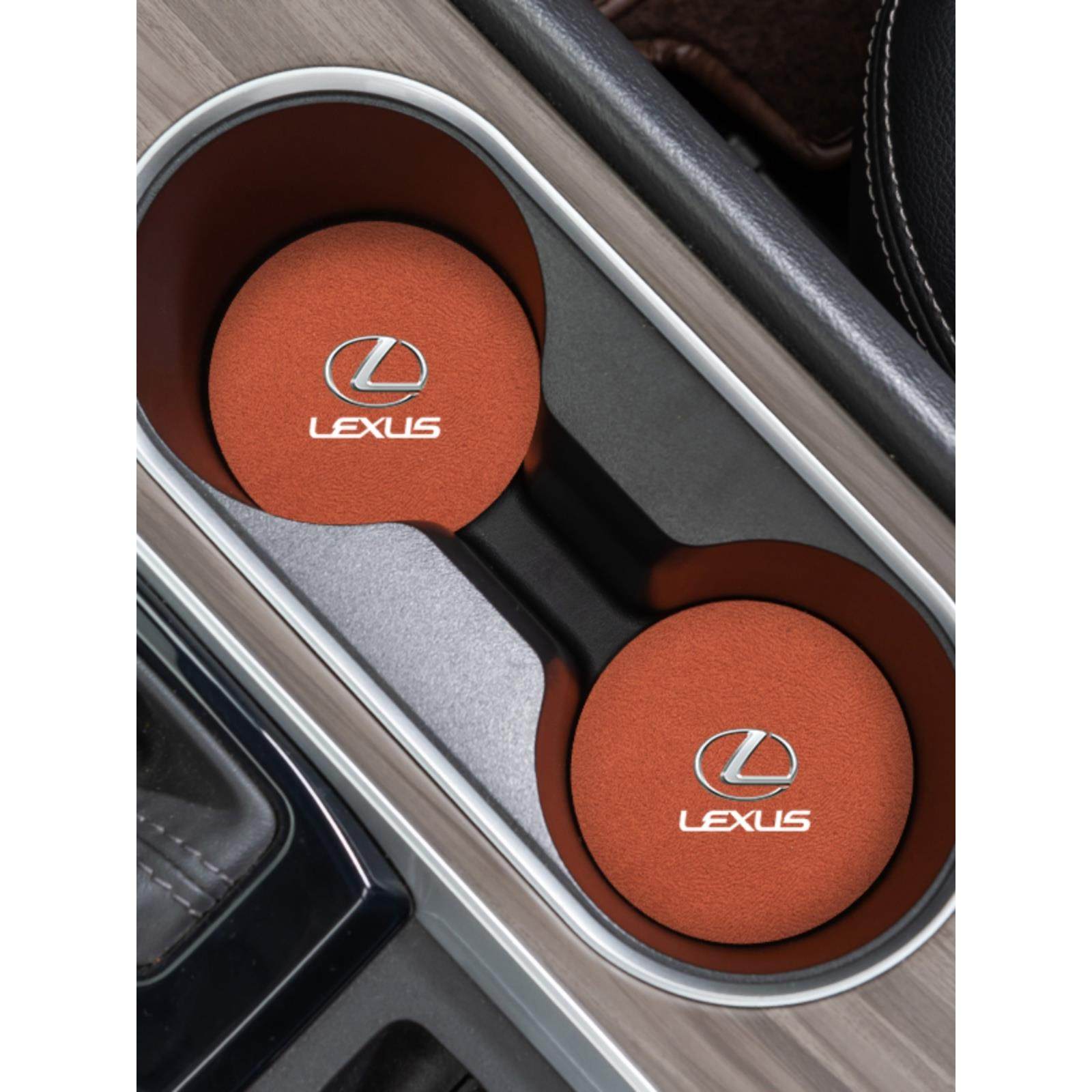 雷克萨斯车载水杯垫翻毛皮装饰品