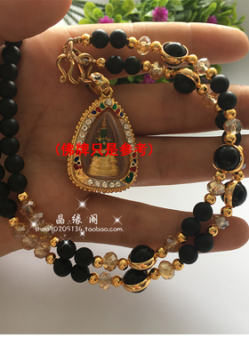 泰国黑玛瑙配饰佛珠项链