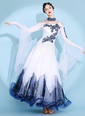 温莎公爵！ 新款摩登舞裙连衣裙S7075国标舞演出服华尔兹表演服装