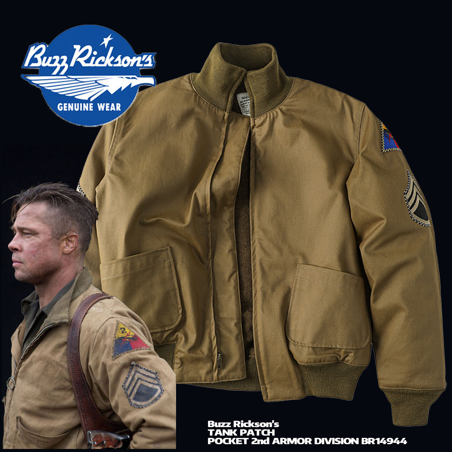 Buzz Rickson's 狂怒夹克美军坦克服羊毛内里军事机车夹克
