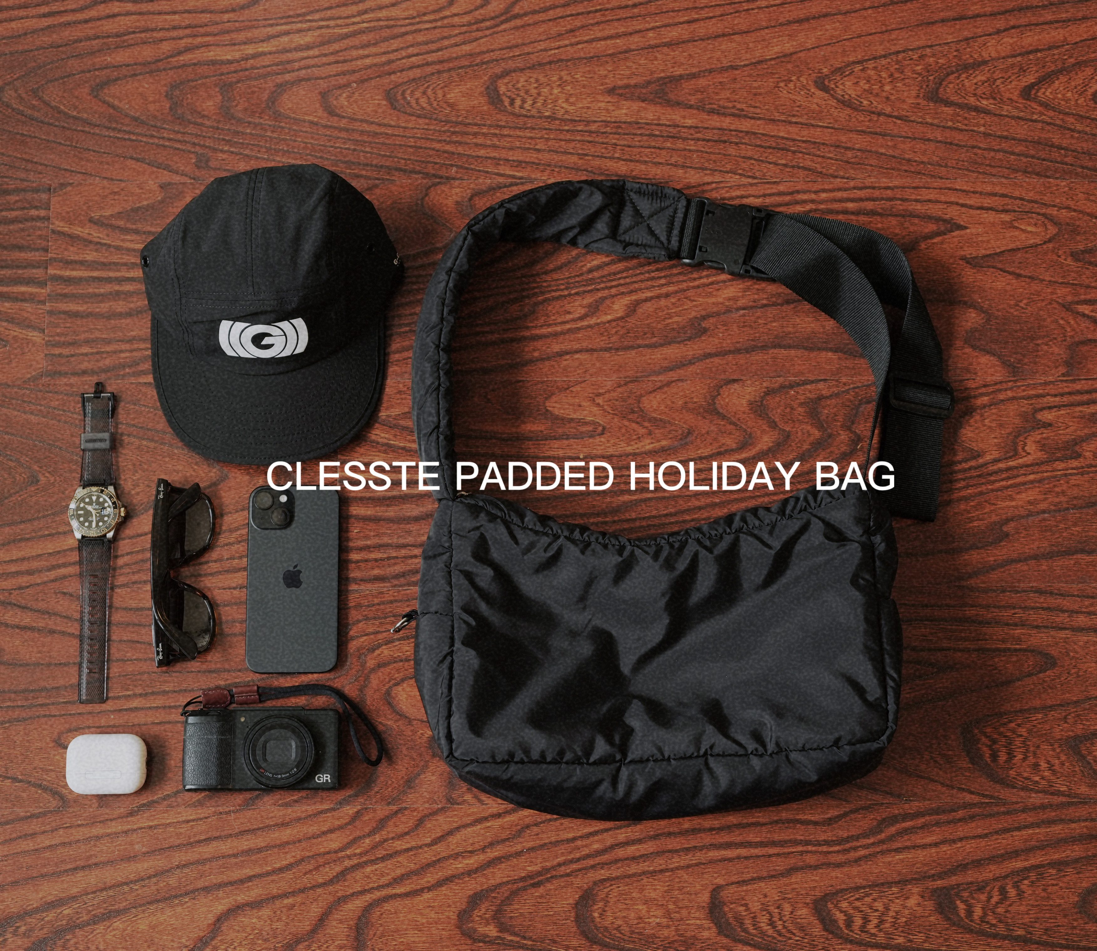 量少实拍 CLESSTE PADDED HOLIDAY BAG充棉尼龙单肩斜挎包防泼水