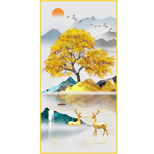 入门轻奢风铝合金框竖版装饰画