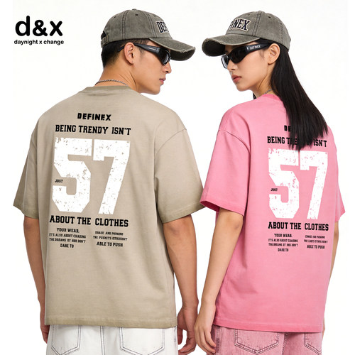 dx情侣T恤男女同款宽松潮牌