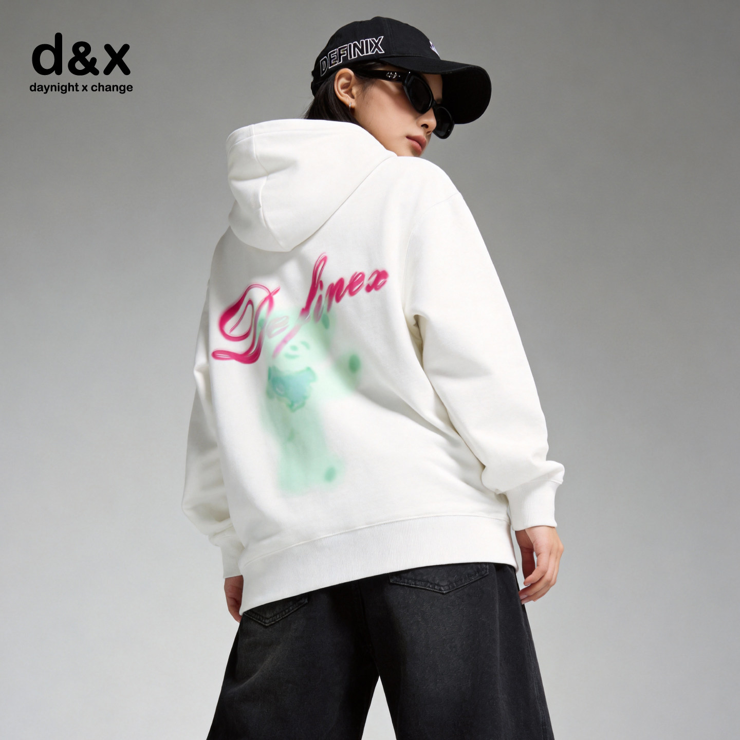 dx马年本命年情侣卫衣2026春装新款小熊印花宽松潮牌男女连帽衫