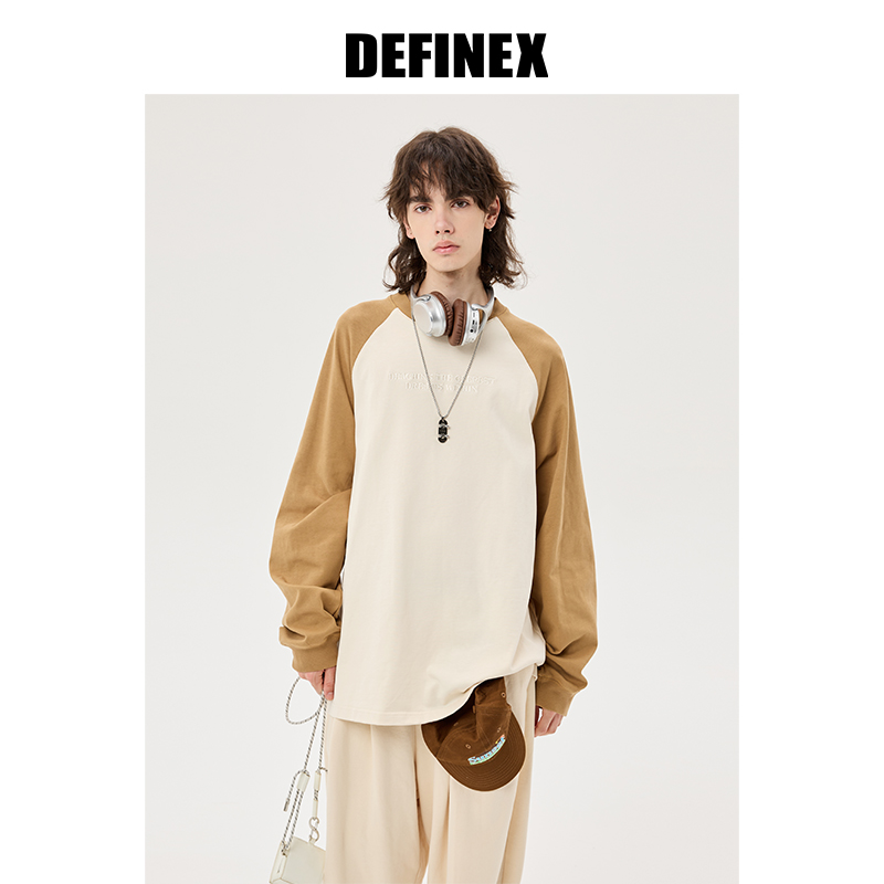 DEFINEX潮牌插肩袖长袖t恤男