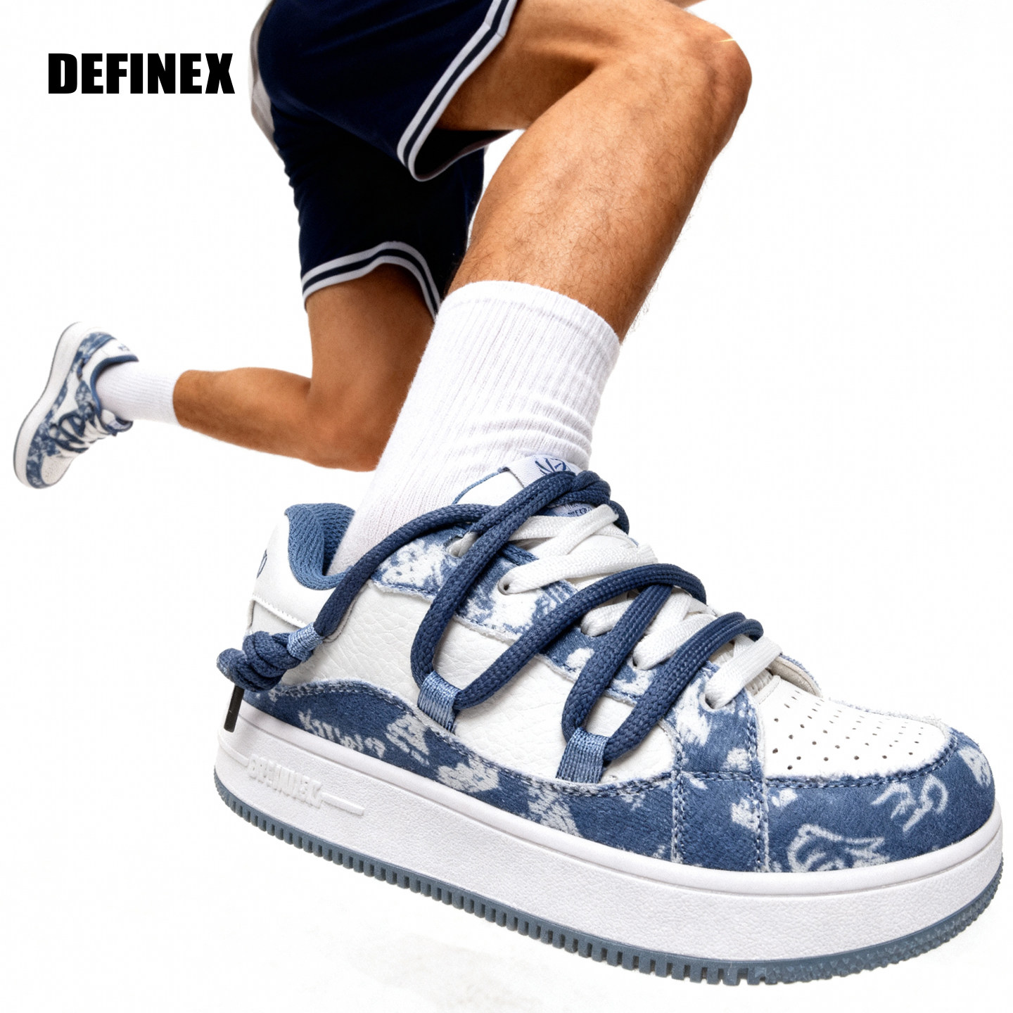 DEFINEX粗麻绳绑带百搭时尚潮流保暖防水耐磨增高低帮男女板鞋
