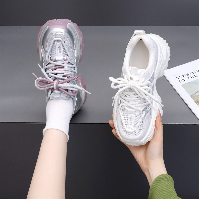 厚底老爹鞋女透气网面休闲运动鞋