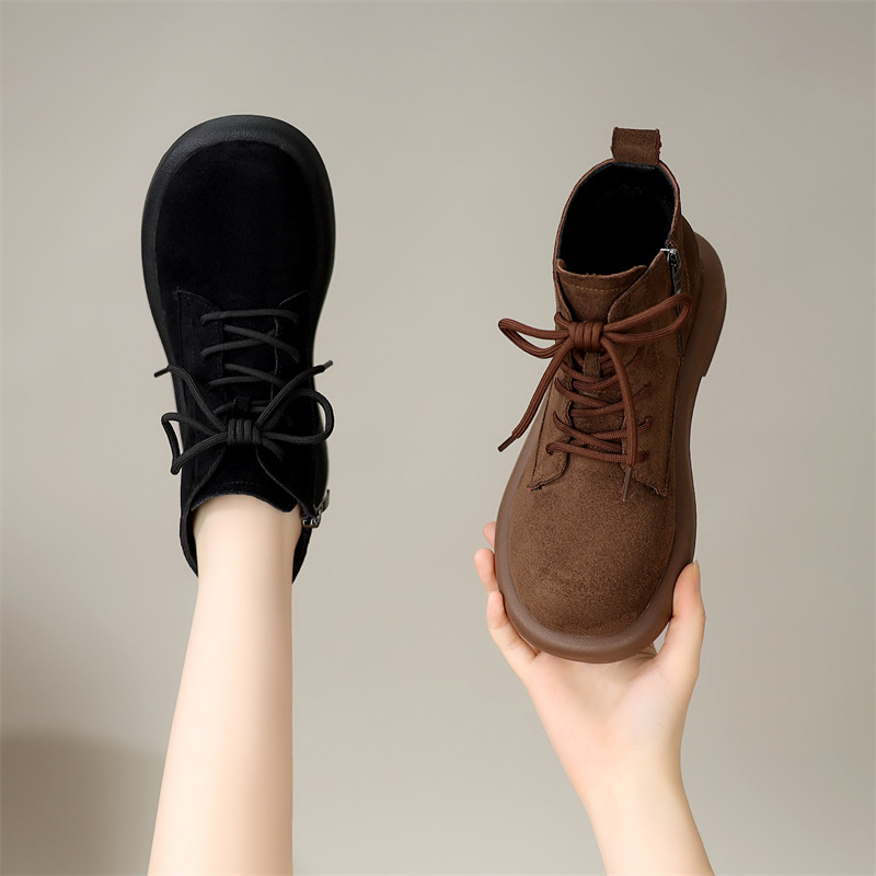 英伦风百搭系带马丁靴女2025新款秋季单鞋软底平底短靴圆头显脚小,女鞋,马丁靴,淘宝优惠券,粉丝福利购,淘宝优惠卷