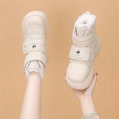 白色雪地靴女冬2025新款 学生甜美风加绒加厚保暖厚底棉鞋 东北防滑