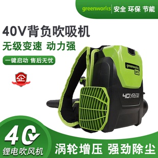 吹尘吹吸机 格力博greenworks40V锂电电动吹风机家用便携手提式