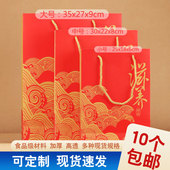 通用红色礼袋滋补品滋养包装 枫斗燕窝虫草西洋参海参手提袋批发