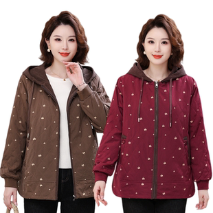 上衣洋气夹棉衣服 中老年女士秋冬装 中年妈妈外套春秋大码 2025新款